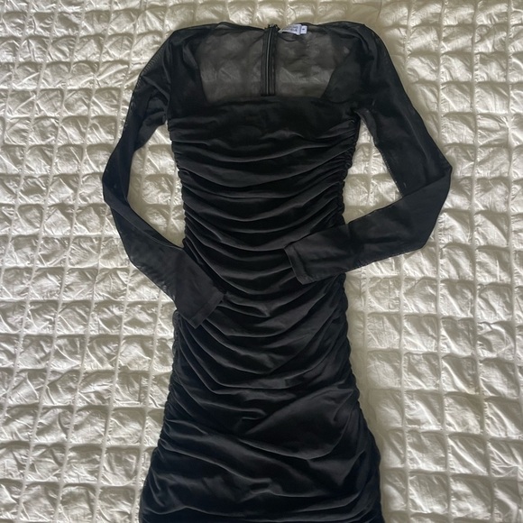 Beginning Boutique Black Mesh Long Sleeve Dress - Picture 4 of 13